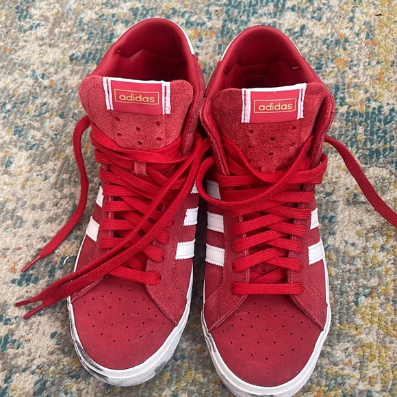 Adidas High Tops - Red Suede - Picture 2 of 3